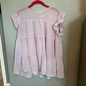 Purple Swiss Dot Blouse